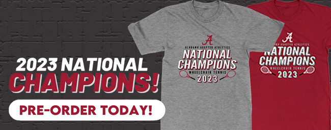 2023 Adapted Athletics Wheelchair Tennis National Champions. Pre-order available now, while supplies last